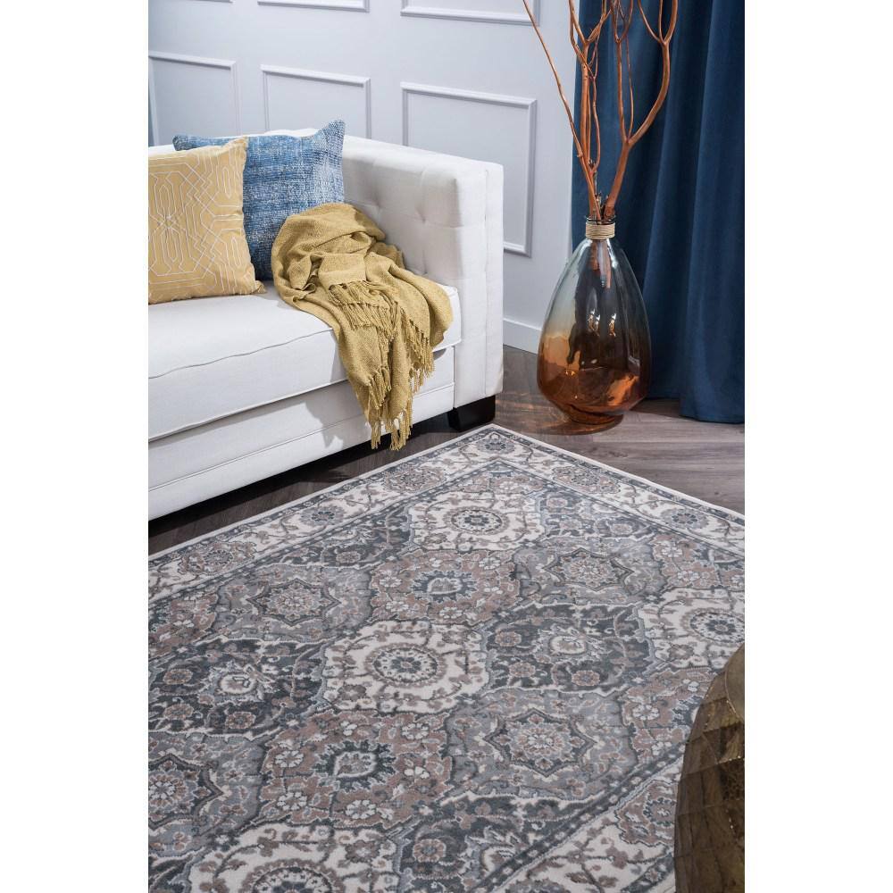Madison Cream Rectangular Synthetic 5' x 7' Easy Care Rug