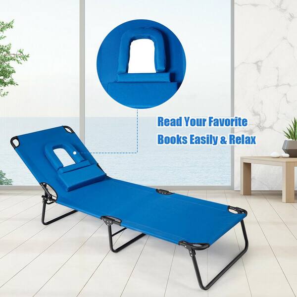 Outdoor Lounge Chair Recliners Adjustable Foldable Garden Lounger for Beach 