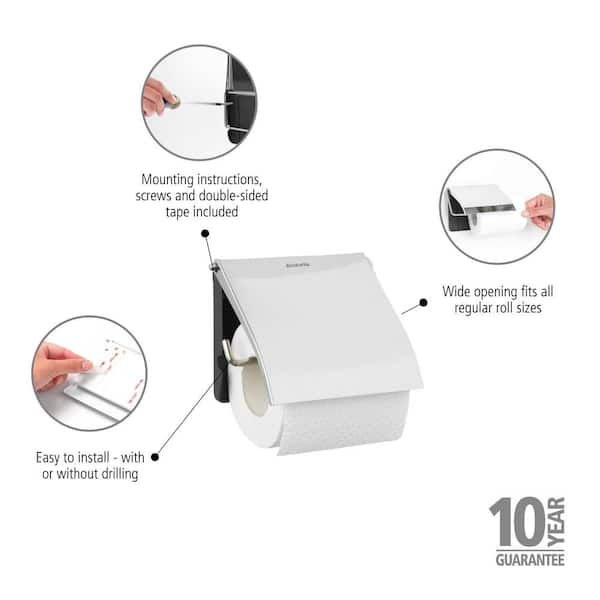 ReNew Wall Mounted Toilet Paper Roll Holder, in Brilliant Steel