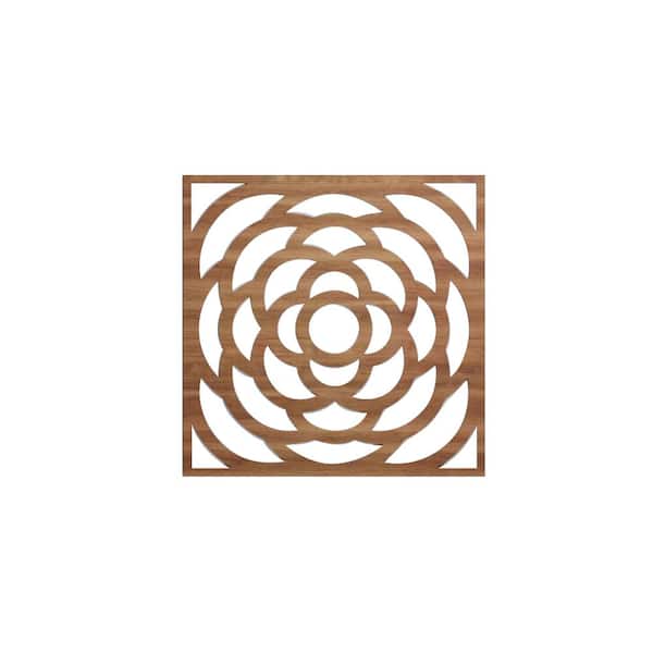 23-3/8 in. x 23-3/8 in. x 1/4 in. Walnut Large Edinburg Decorative Fretwork Wood Wall Panels (50-Pack)