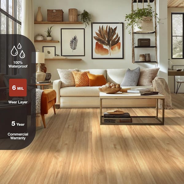 Apple Valley 6 MIL x 6 in. W x 36 in. L Waterproof Click Lock Rigid Core Luxury Vinyl Plank Flooring (23.95 sq.ft./Case)