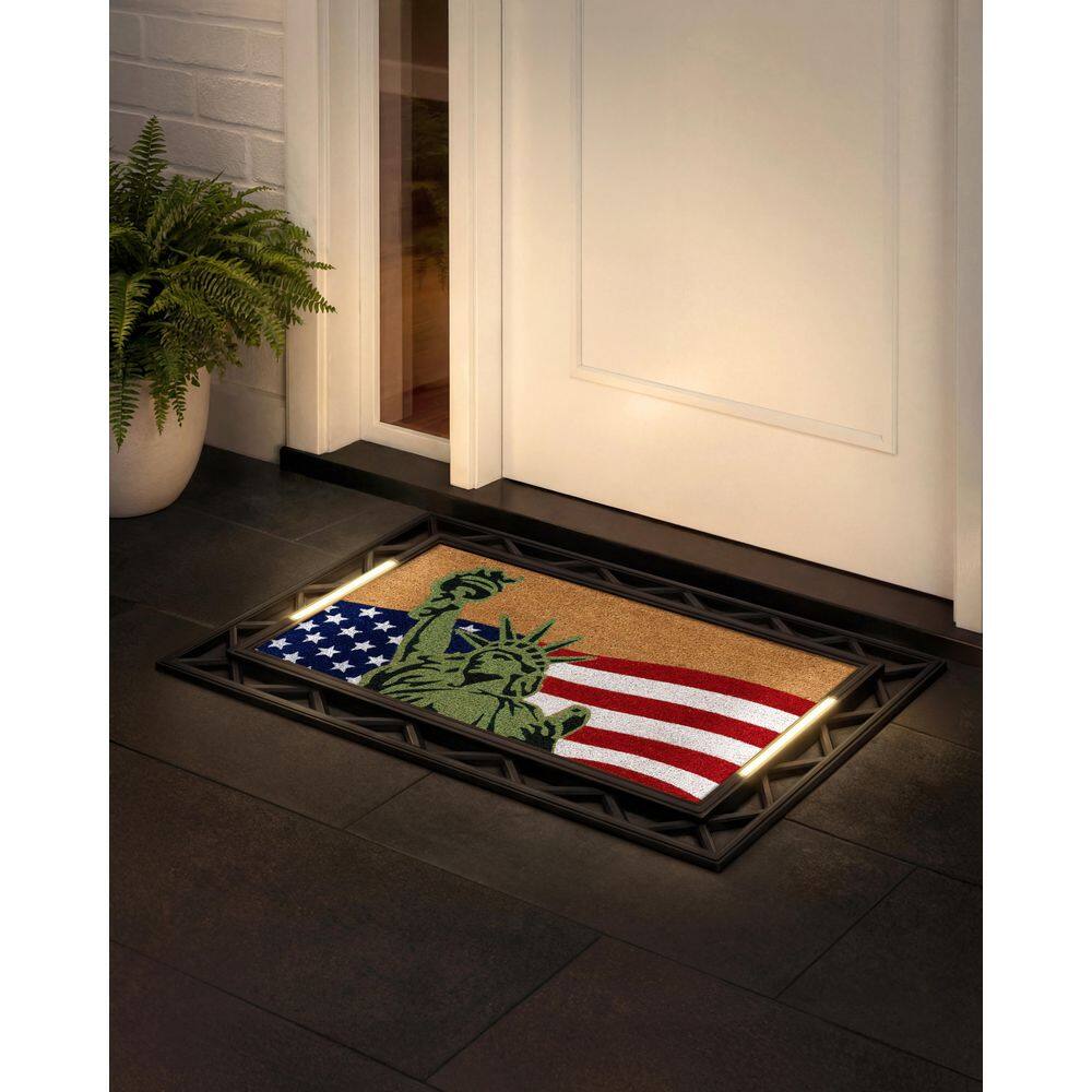 BriteStep Wildflower Welcome 38 in. x 26.5 in. Pressure-Activated, Wireless, Auto Shut-Off, Indoor/Outdoor LED Door Mat price history on PriceWatchPro