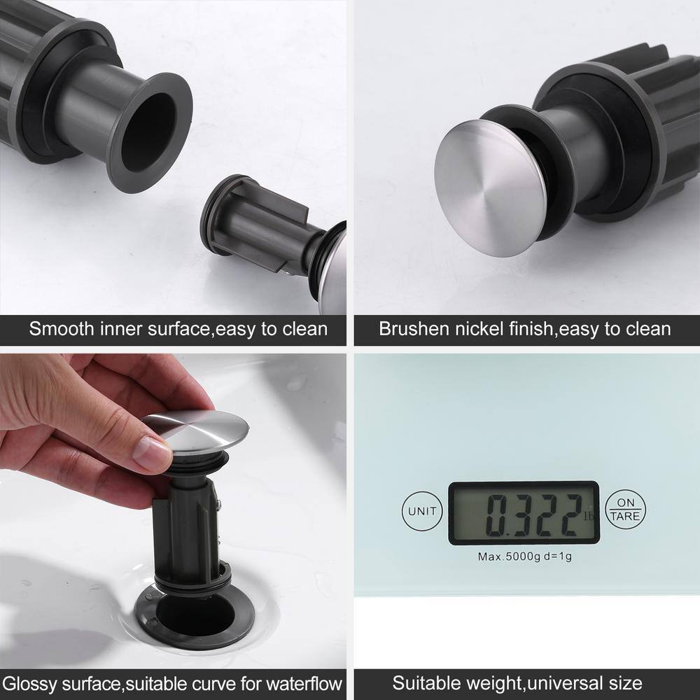 Brushed Nickel Pop-Up Drain Assembly for Bathroom Sink