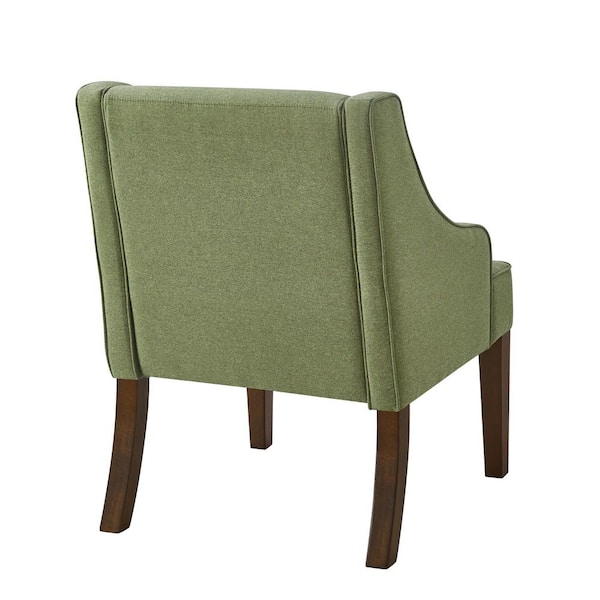 24.25 in. W Lime Green Linen Occasional Chair with Solid Wood Legs - Reading Armchair for Living Room Bedroom Office