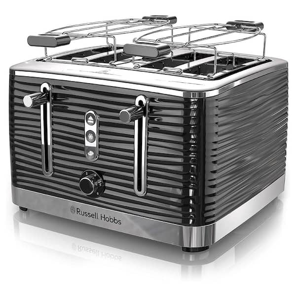Russell Hobbs Coventry Retro 4-Slice Black Wide Slot Toaster