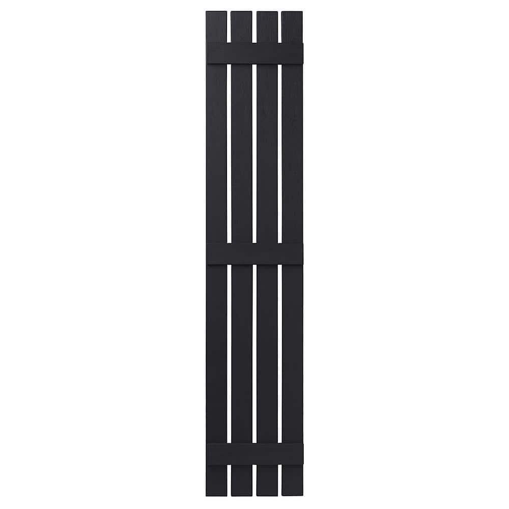 16 in. x 75 in. Polypropylene 4 Board Open Board and Batten Shutters Pair in Black price history on PriceWatchPro