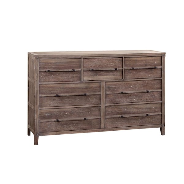 American Woodcrafters Aurora 7-Drawer Weathered Gray Dresser