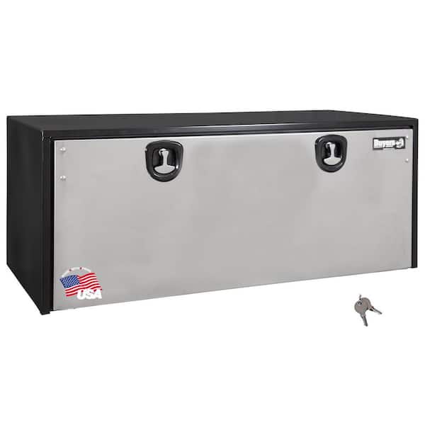 BUYERS PRODUCTS 24 in. x 24 in. x 60 in. Gloss Black Steel Underbody Truck Tool Box with Stainless Steel Door