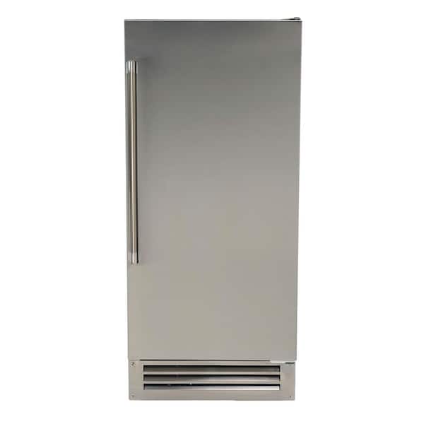 15 in. 49 lb. Cube Ice Built-in or Freestanding Selectable Cube Size Ice Maker in Stainless Steel