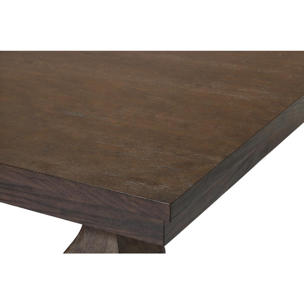 Elegant Walnut Wood Extendable Dining Table with Double Pedestal Base