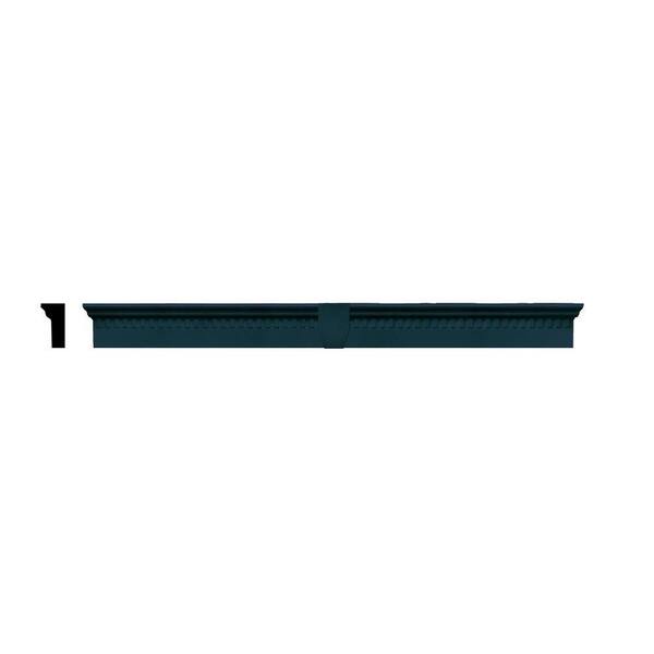 Builders Edge 2-5/8 in. x 6 in. x 73-5/8 in. Composite Classic Dentil Window Header with Keystone in 166 Midnight Blue