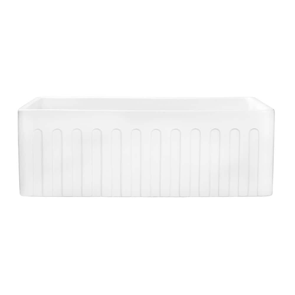 Ruvati 30'' White Fireclay Farmhouse Apron-Front Sink