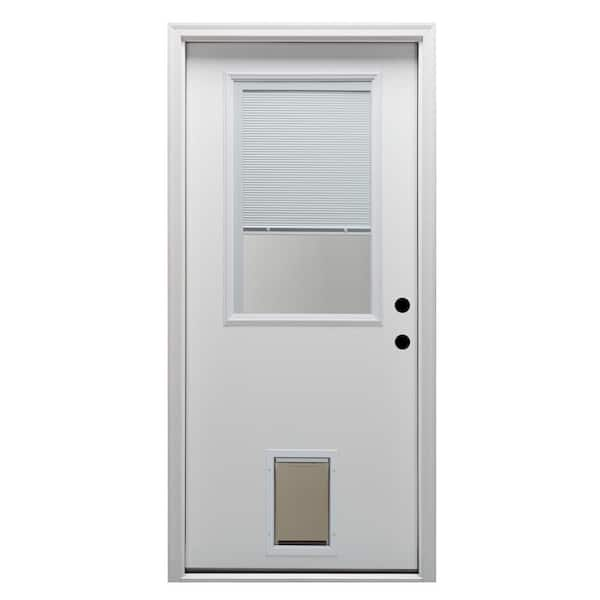 MMI Door 34 in. x 80 in. Internal Blinds Left Hand Inswing 1 2