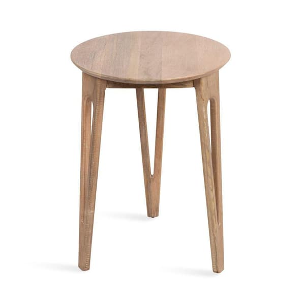 Kate and Laurel Kershaw 16.00 in. Natural Round Solid Wood End Table