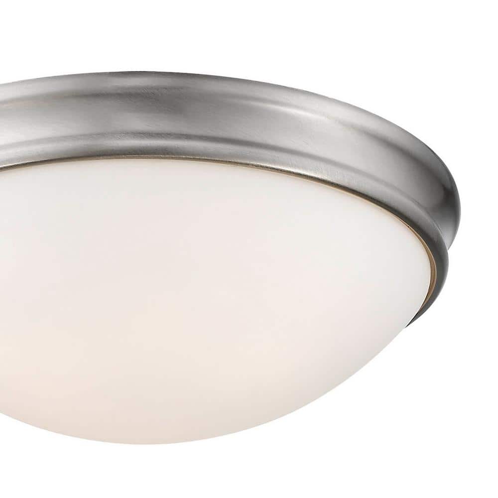 14" Brushed Nickel Glass Flushmount Ceiling Light