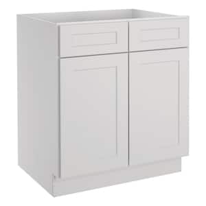 30 in.W x 24 in.D x 34.5 in.H in Shaker Dove Plywood Ready to Assemble Base Kitchen Cabinet with 2-Drawers 2-Doors