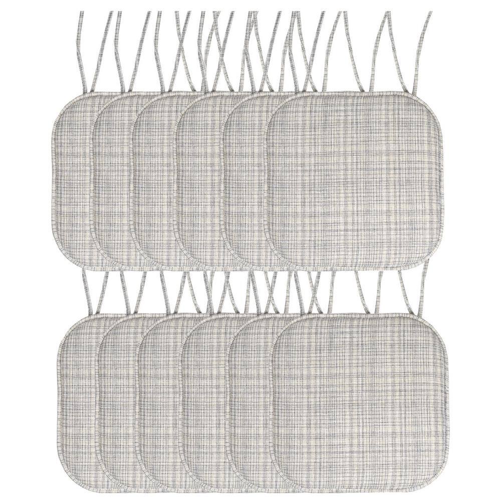 Aria Memory Foam Square Non-Slip Indoor/Outdoor Chair Seat Cushion with Ties, Silver/Cream (12-Pack) price history on PriceWatchPro