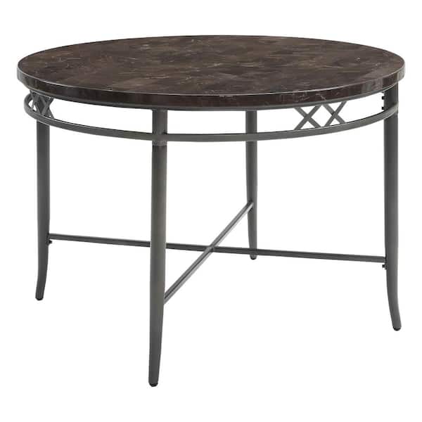 Acme Furniture Burnett Faux Marble and Dark Gray Dining Table