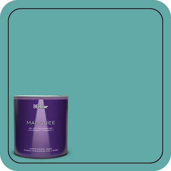 BEHR MARQUEE 1 qt. #500D-5 Teal Zeal Eggshell Enamel Interior Paint & Primer