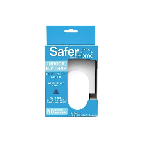 Safer Brand Safer Home Indoor Flying Insect Trap for Fruit Flies, Gnats, Moths, House Flies (1 Plug-In Base and 2 Refill Glue Cards)