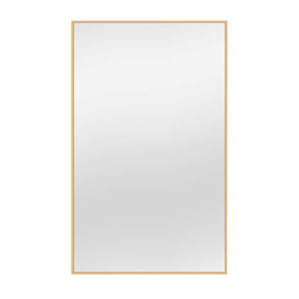 Unbranded 35 in. W x 59 in. H Modern Rectangular Metal Framed Wall Bathroom Vanity Mirror in Gold