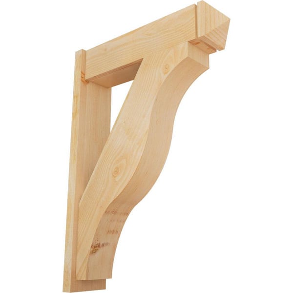 Ekena Millwork 8 in. x 44 in. x 32 in. Douglas Fir Fuston Arts and Crafts Rough Sawn Outlooker