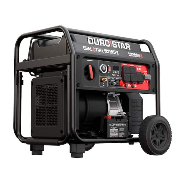 6500-Watt-Rated Remote-Start Dual-Fuel Gasoline/Propane Digital Open-Frame Inverter Generator for Home or Jobsite.