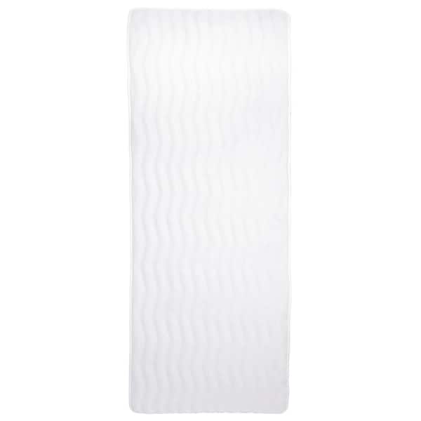 24.5 in. x 60 in. Memory Foam and Microfiber Bath Mat in White