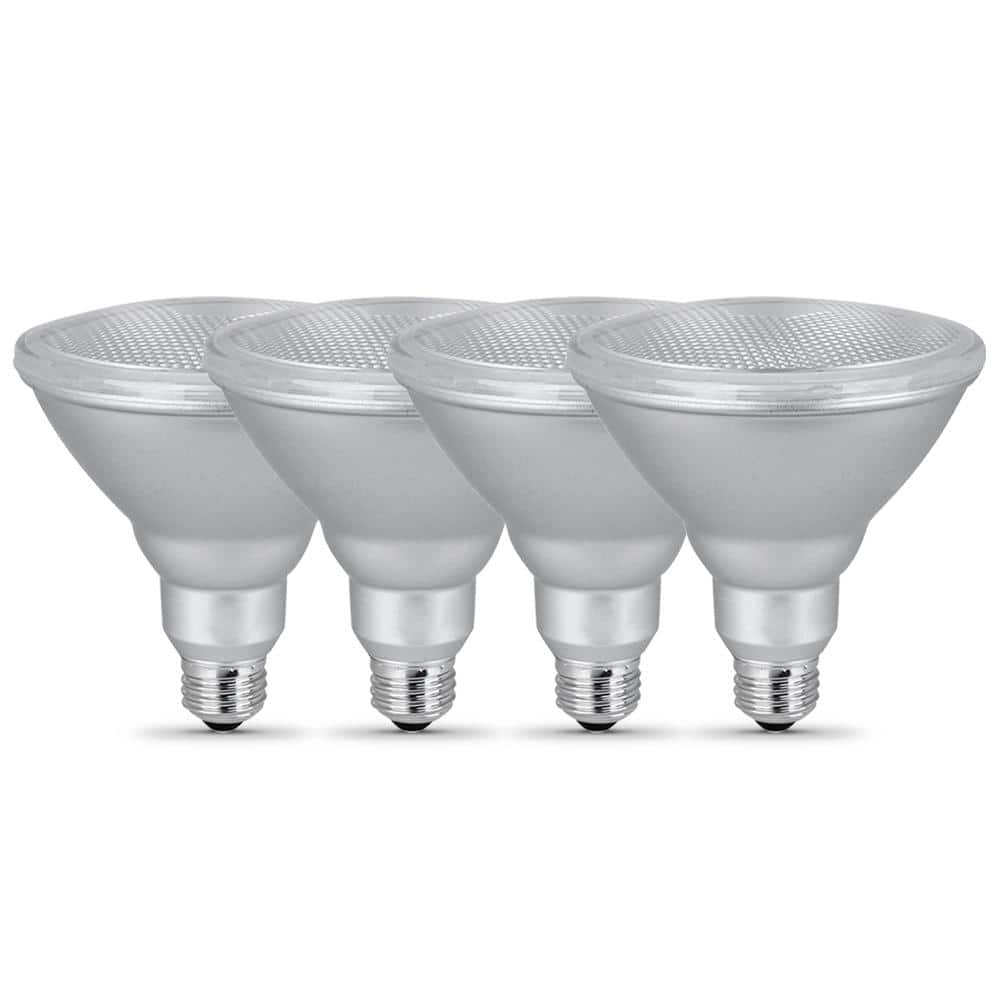 120-Watt Equivalent PAR38 Outdoor Dimmable CEC Title 24 90 CRI E26 Flood LED Light Bulb, Bright White 3000K (4-Pack) -  Feit Electric, PAR38DM14009304