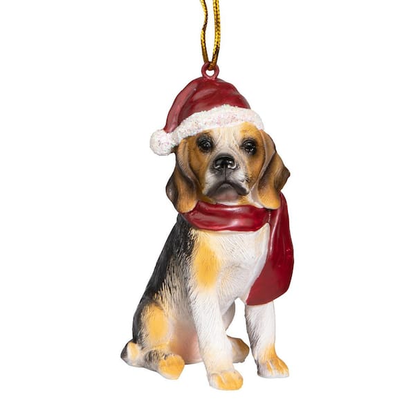Design Toscano 3.5 in. Beagle Holiday Dog Ornament Sculpture