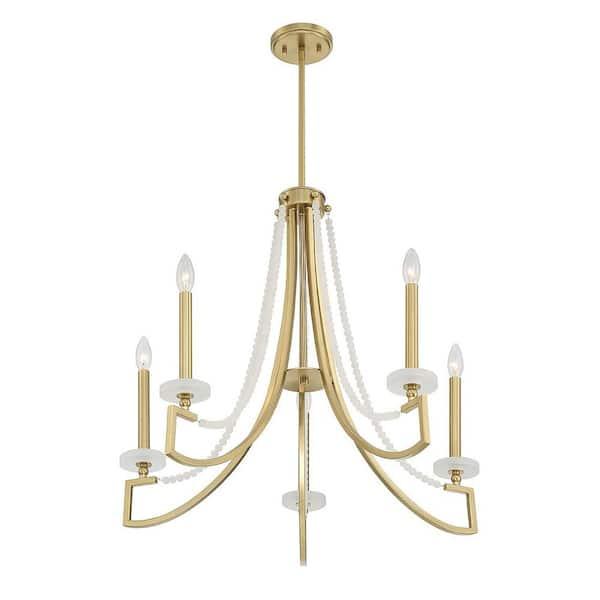 Savoy House Helen 5-Light Warm Brass Chandelier 1-8803-5-322 - The