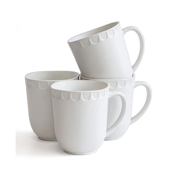 Over and Back 15.5 oz Mug White Stoneware (set of 4)