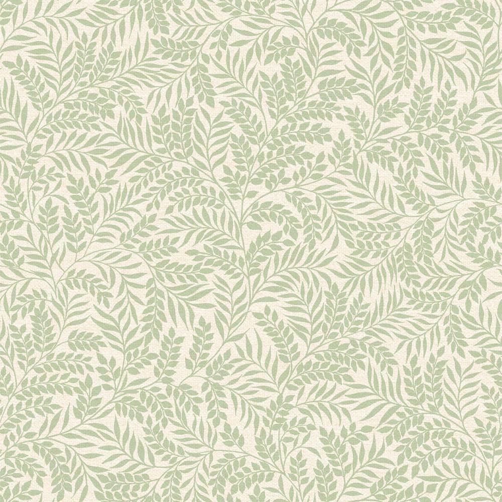 HOLDEN Mini Leaf Trail Sage Green Non-Pasted Wallpaper (Covers 56 sq ...