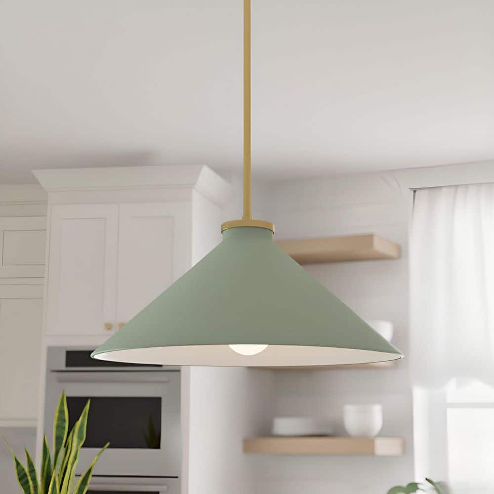 Quoizel Bradbury 100-Watt 1-Light Brushed Gold Pendant Light with