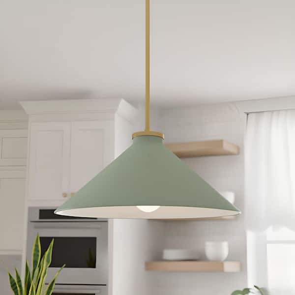 Quoizel Bradbury 100-Watt 1-Light Brushed Gold Pendant Light with