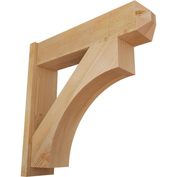 Ekena Millwork 8 in. x 32 in. x 32 in. Douglas Fir Westlake Craftsman Rough Sawn Outlooker