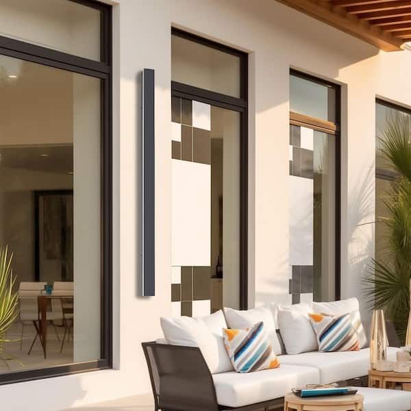 39 in. Black Linear LED Wall Lantern-20W, Waterproof, Warm White 3000K for Garden or Patios