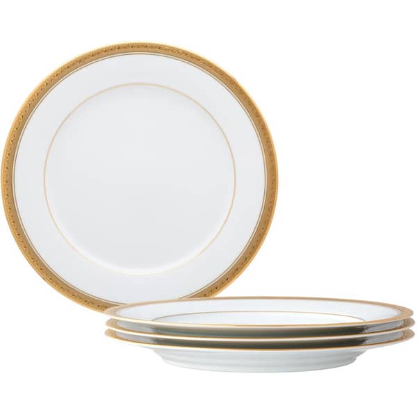 Noritake Crestwood Gold 10.5 in. (Gold) Porcelain Dinner Plates, (Set of 4)
