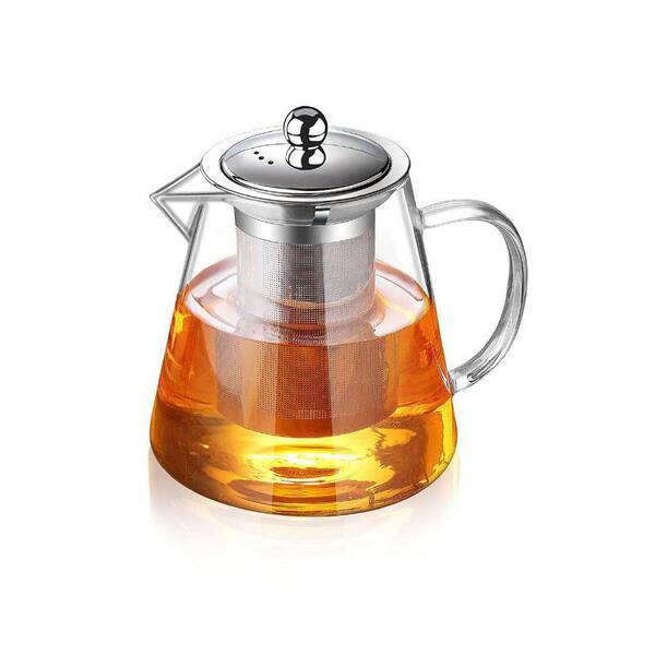 32 oz Glass Teapot with Removable Stainless Steel Infuser, Stovetop Safe Loose Leaf Tea Maker Set