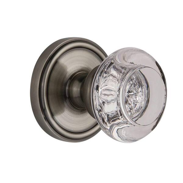 Nostalgic Warehouse Georgetown Antique Pewter Privacy with Bordeaux Crystal Knob