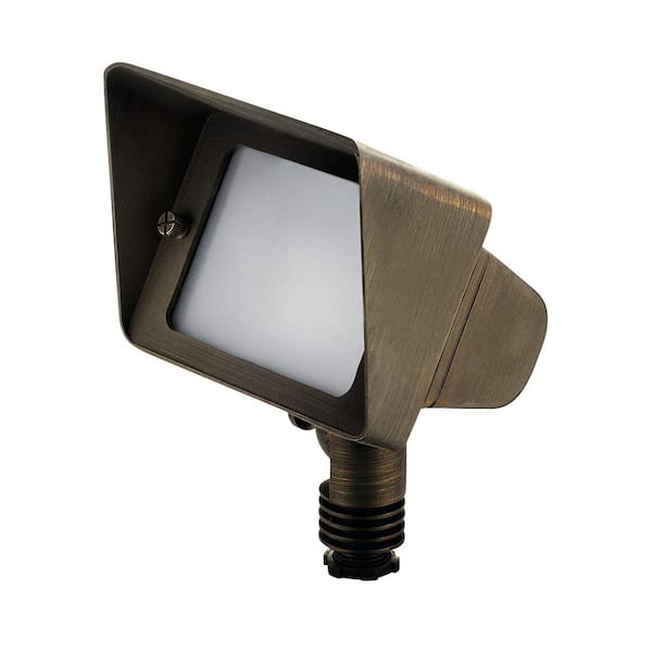 KICHLER Low Voltage Centennial Brass Hardwired Dual Socket Landscape Flood Light with No Bulbs Included