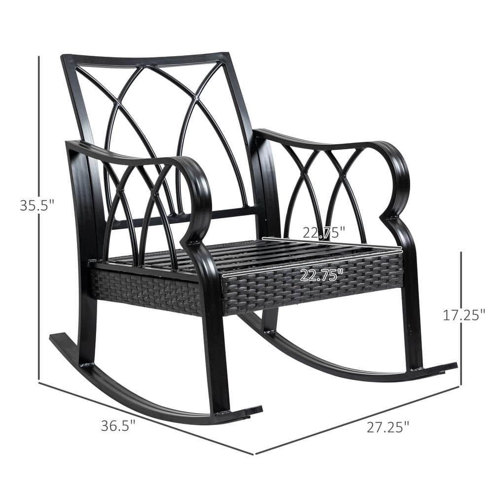 ErgoComfort Aluminum Rattan Rocking Chair with Cushions