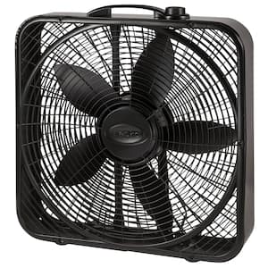 20 in. 3-Speed Power Plus Black Box Fan with Innovative Wind Ring and Weather Shield Motor