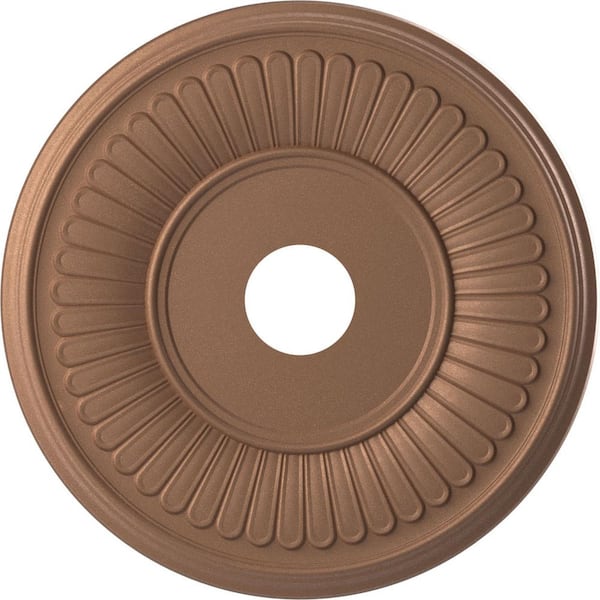 Ekena Millwork 19 in. O.D. x 3-1/2 in. I.D. x 1 in. P Berkshire Thermoformed PVC Ceiling Medallion in Aged Copper