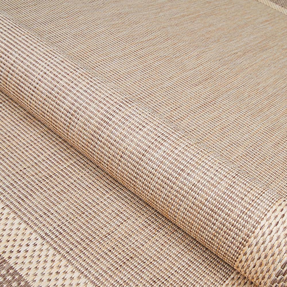 Recife Stria Texture Ivory-Blue 8 ft. x 11 ft. Flatwoven Solid Rectangle Indoor/Outdoor Area Rug - thumbnail 6