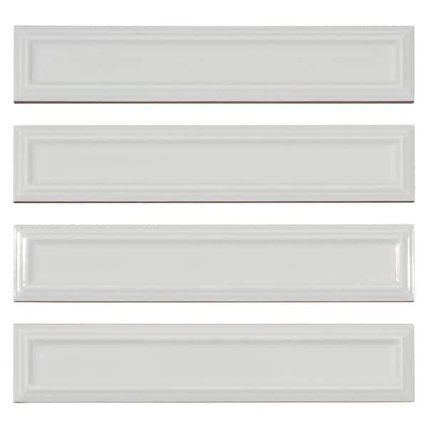Concerto-Posmer Truva 2 in. x 10 in. Glossy Ceramic Subway Wall Tile Sample