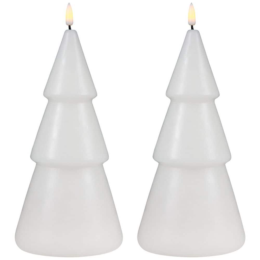 "LED Flameless Flickering Christmas Tree Wax Candles - 10.5"" - White - Set of 2" price history on PriceWatchPro