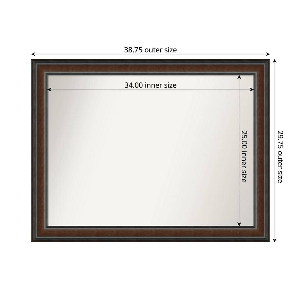 Cyprus Walnut 38.75 in. x 29.75 in. Custom Non-Beveled Wood Framed Bathroom Vantiy Wall Mirror price history on PriceWatchPro