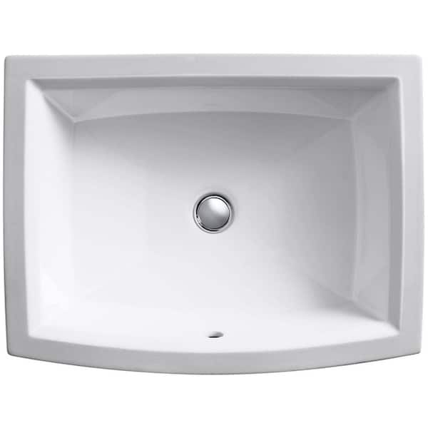 KOHLER Archer 20 in. Vitreous China Undermount Bathroom Sink in Thunder Grey with Overflow Drain