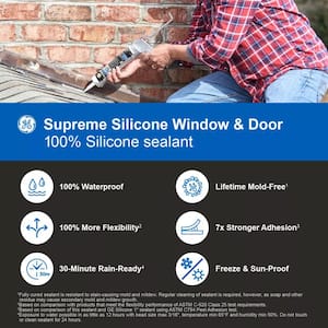 Supreme Silicone Caulk 10.1 oz Window and Door Sealant Almond